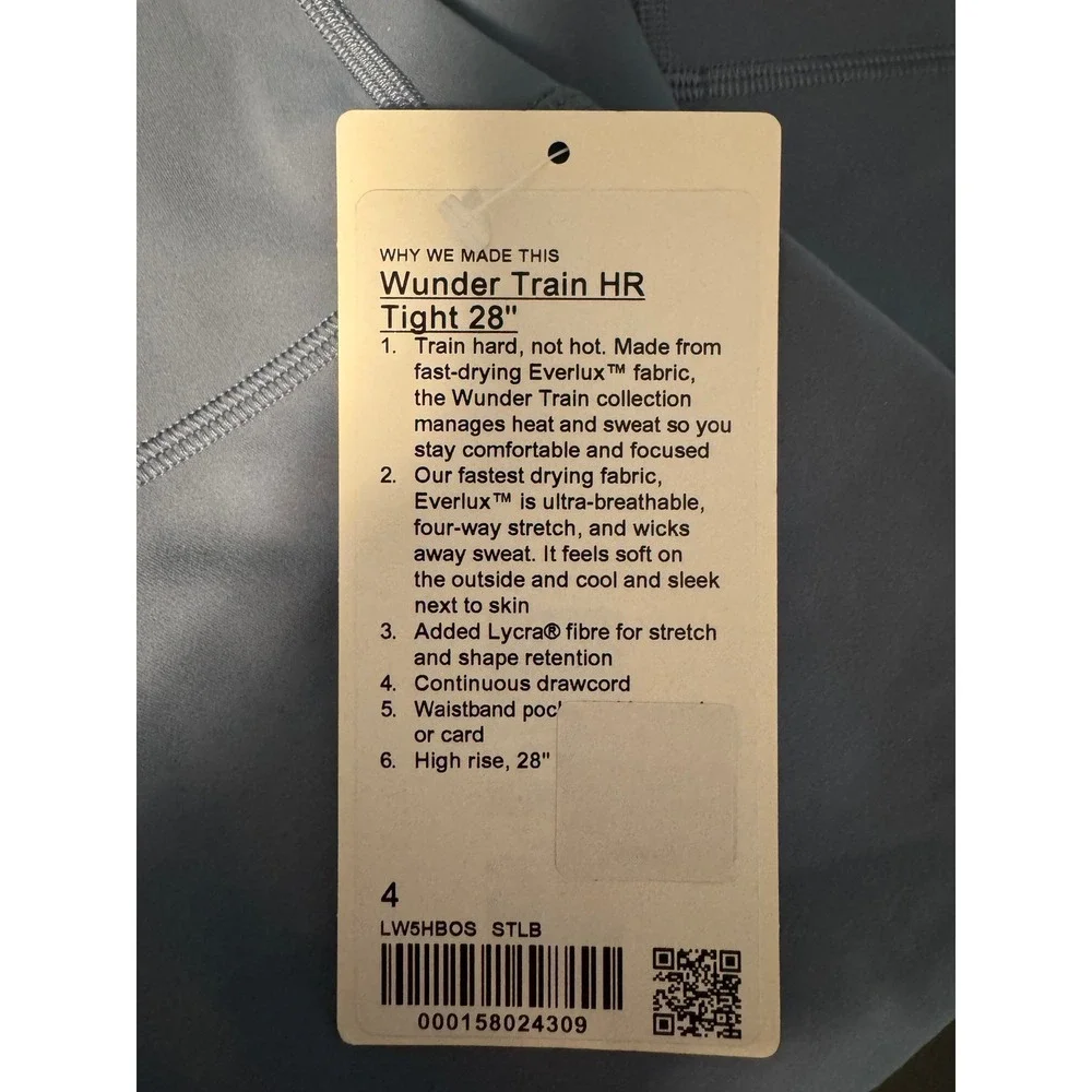 Lululemon Wunder Train HR Tight 28 Steel Blue Leggings LW5HBOS Sz 4 NWT